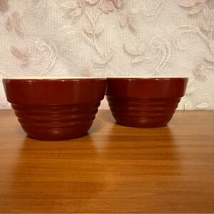 Olive & Thyme 6 oz Cooking Bowls (Dessert Etc.) Set Of 2 Red/Burgundy